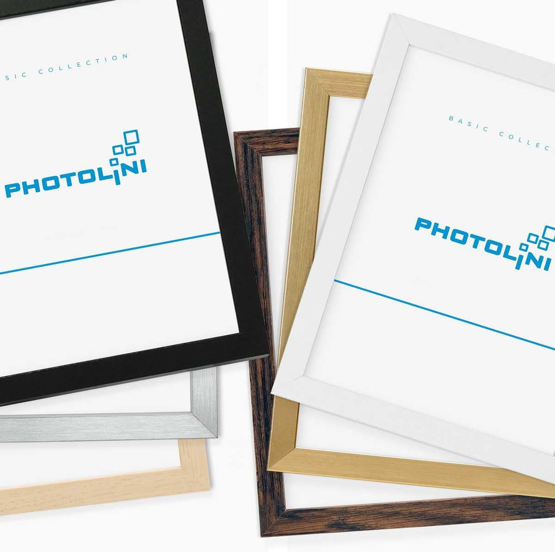 PHOTOLINI Bilderrahmen 13x18 Silber, 10er Set Bilderrahmen 13x18 Holz MDF, Fotorahmen 13 x 18 mit Ac