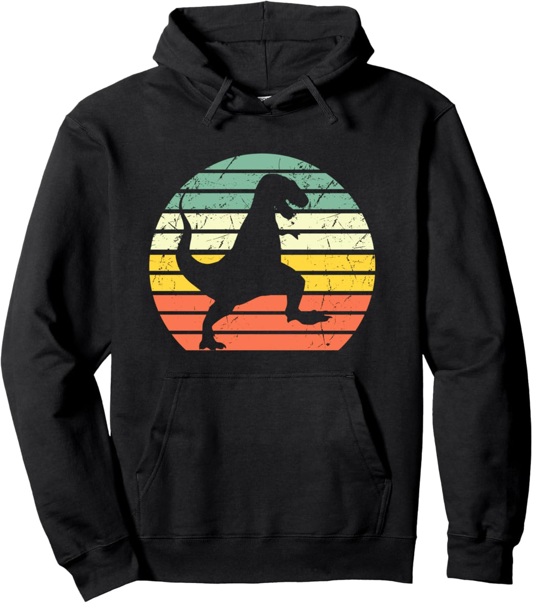 T-Rex Dinosaurier Silhouette Retro Vintage Sonnenuntergang Pullover Hoodie