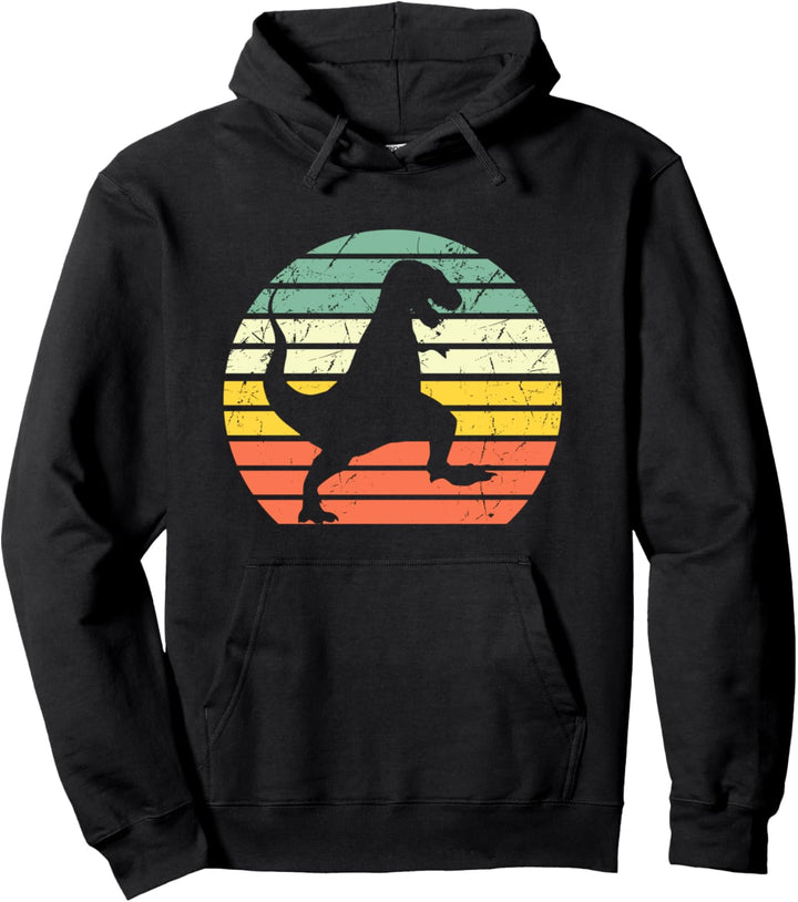 T-Rex Dinosaurier Silhouette Retro Vintage Sonnenuntergang Pullover Hoodie