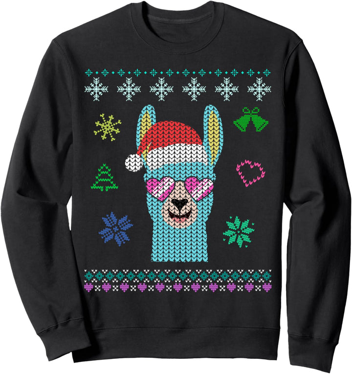 Lama Alpaka Ugly Christmas Sweater Weihnachtspullover Sweatshirt