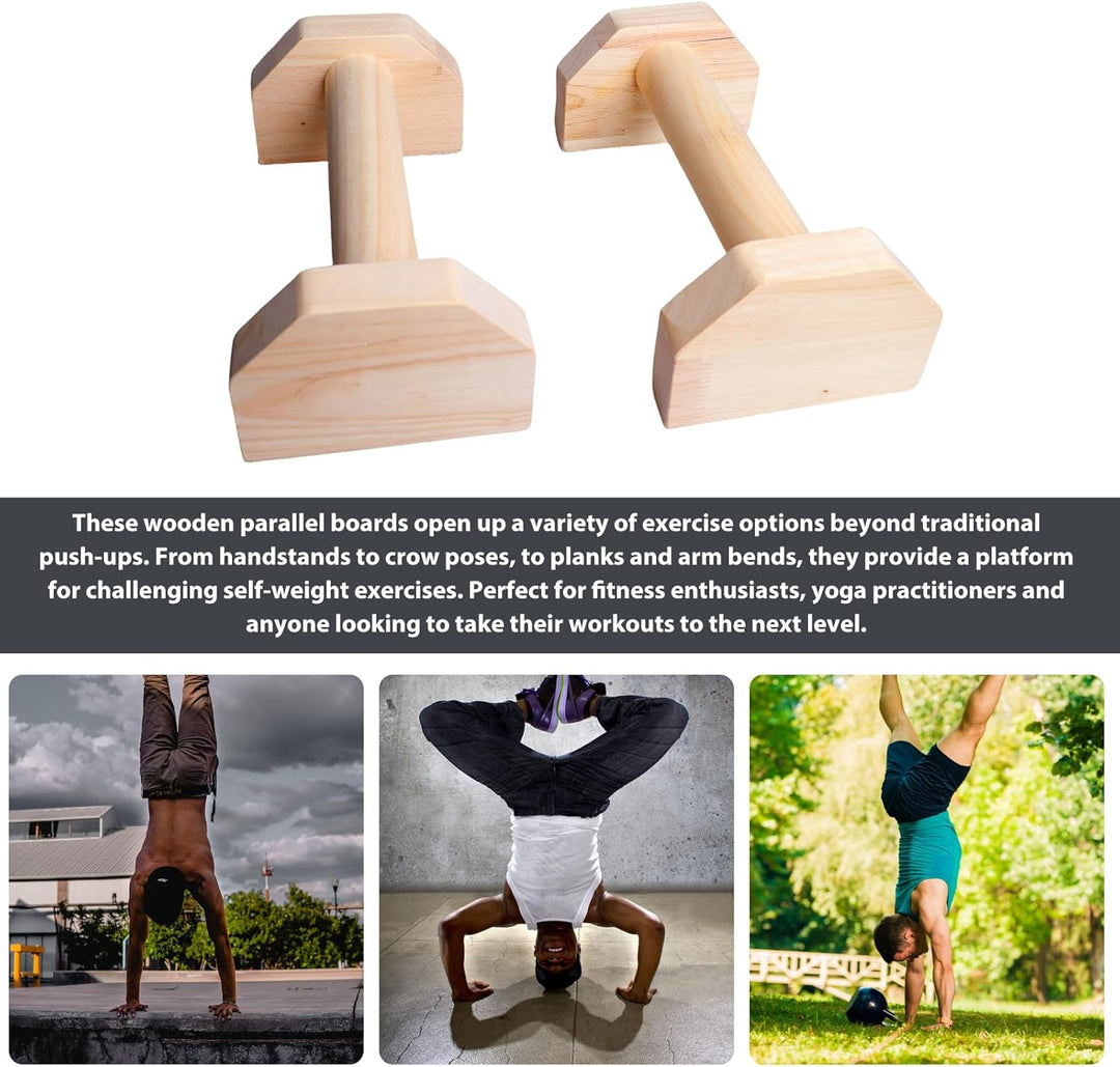 Liegestützgriffe: 2 Stück Kiefernholz Parallettes, Rutschfeste Liegestützgriffe, Push-Up Bars, Yoga,