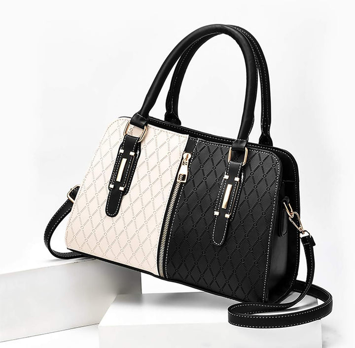 NICOLE & DORIS Schultertasche Damen Mode PU Leder Schick Shopper Handtasche Umhängetasche Tote Handt
