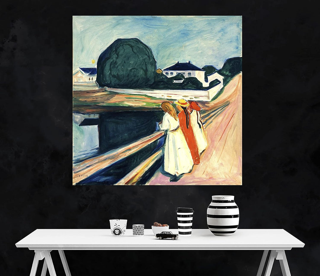 Edvard Munch Leinwanddruck, Mädchen auf der Brücke, HD-Qualität, moderne Bilder für Zuhause, Büro, W