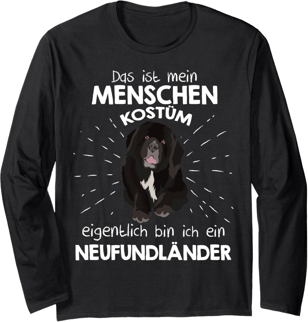 Mein Menschen Kostüm Bin ich ein Neufundländer, Halloween Langarmshirt