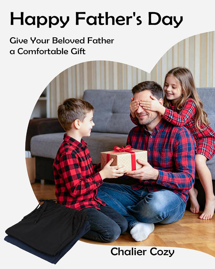 Chalier Cozy 2er Pack Pyjamahose Herren Kurz Modal Schlafanzughose Weich Verstellbare Taille, Beidse