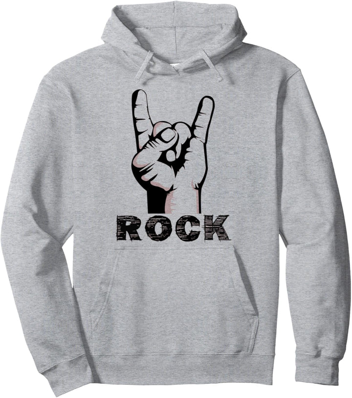 Hemd mit schwarzem Punk-Hand, Französische Gabel-Schriftzug Rock Pullover Hoodie
