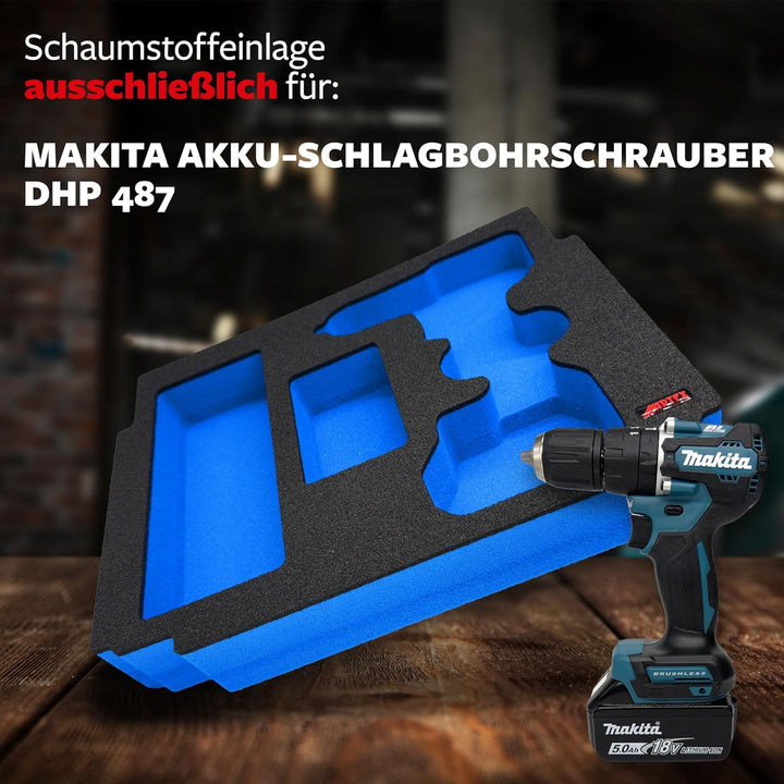 APTEX Schaumeinlage passend für Makita Akku-Schlagbohrschrauber DHP487 für MakPac Gr. 1-2