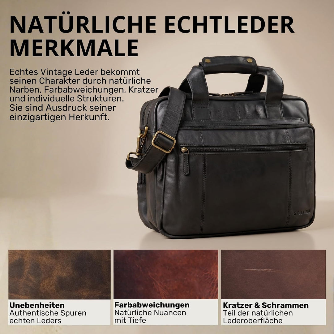 STILORD 'Experience' Vintage Lehrertasche Leder gross für Herren Damen XL Aktentasche Business Schul