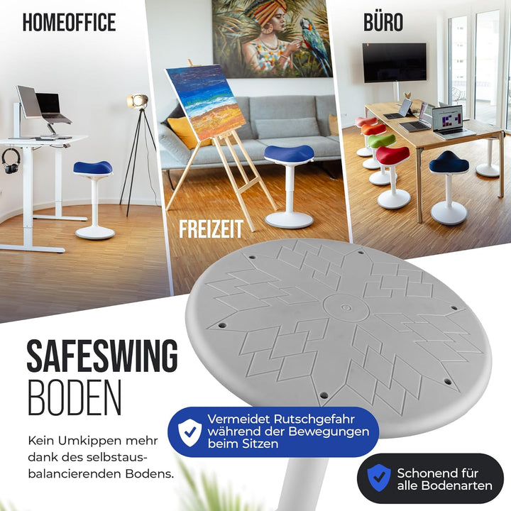 SH-01S Zip Ergonomischer Bürohocker mit abnehmbarem Zip-Bezug | Aktives Sitzen & Stabiler Schwingeff