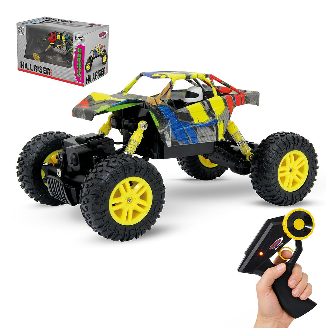 JAMARA 410053 - Hillriser 1:18 Crawler 4WD 2,4GHz - 2 Antriebsmotoren, Allrad, gefedertes Fahrwerk,
