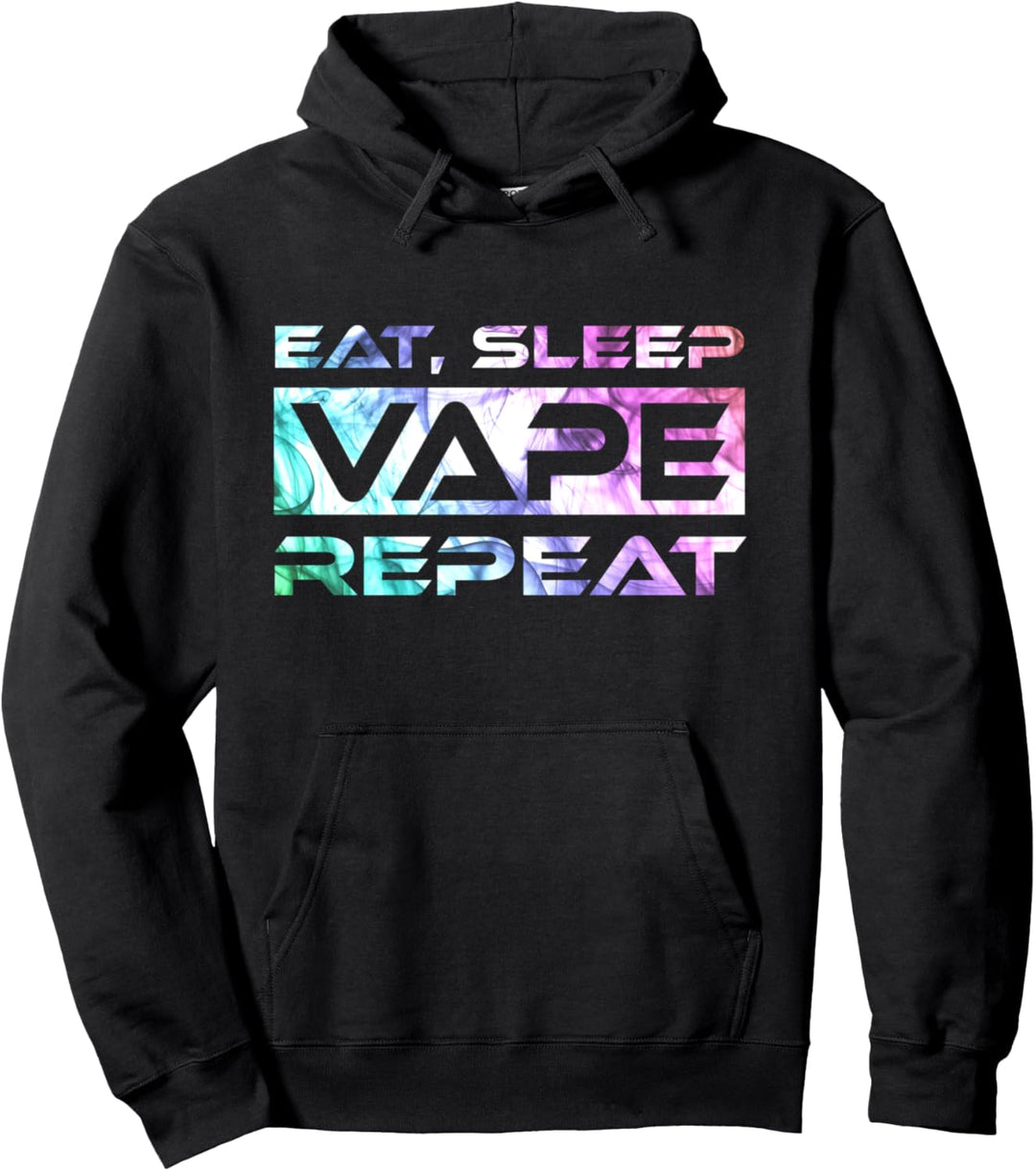 Vape Design Eat Sleep Vape Repeat Dampfer E-Zigarette Vaper Pullover Hoodie