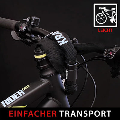 KRASER KR620 Fahrradschloss Fahrrad Kettenschloss mit wasserdichter Abdeckung 360 Grad Drehbares Ver