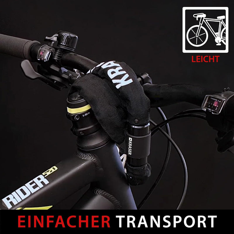 KRASER KR620 Fahrradschloss Fahrrad Kettenschloss mit wasserdichter Abdeckung 360 Grad Drehbares Ver