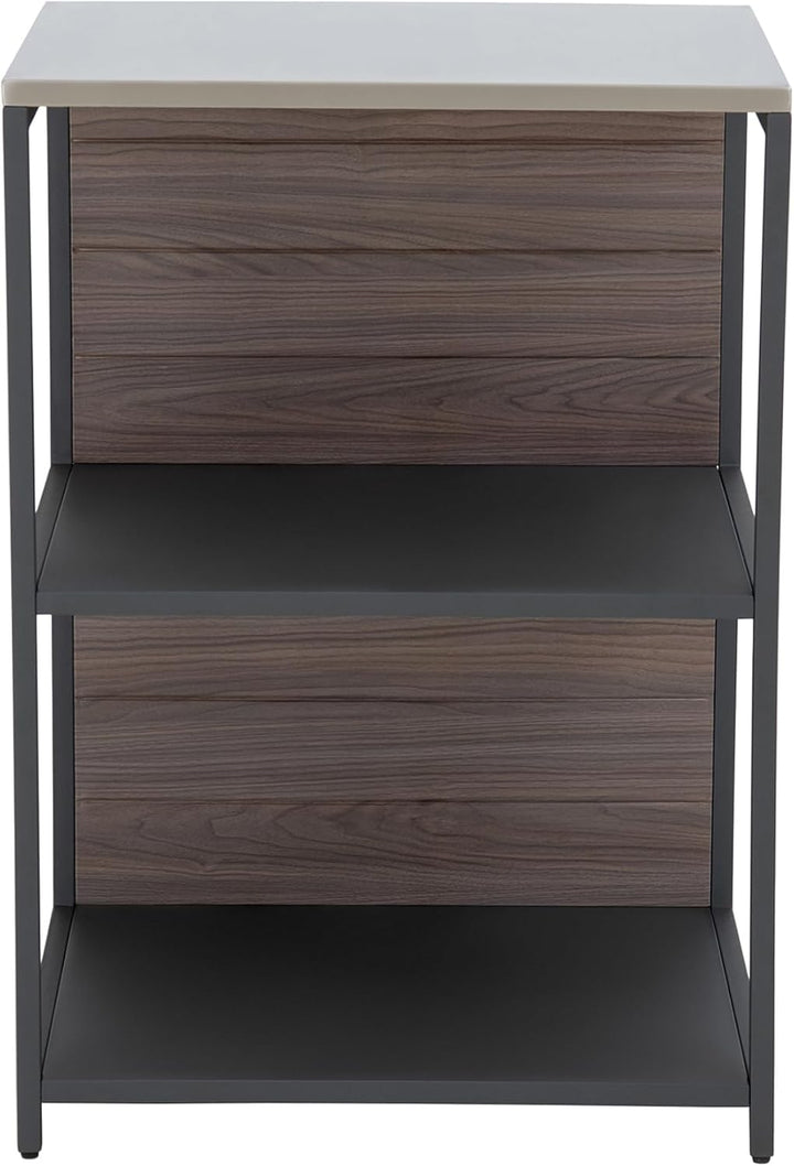 Sunjoy 3-stufiges Outdoor-Grillstation, Robuster Metallrahmen, Edelstahloberfläche &amp; Holzrückwand, P