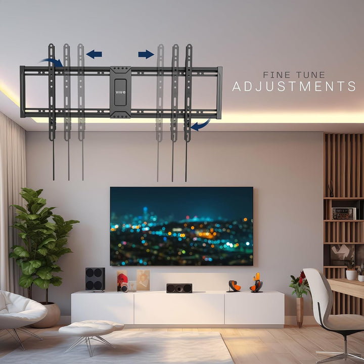 VIVO Wandhalterung für LCD- / LED-Bildschirme, 152,4 cm bis 254 cm (60 bis 100 Zoll), VESA, Schwarz,