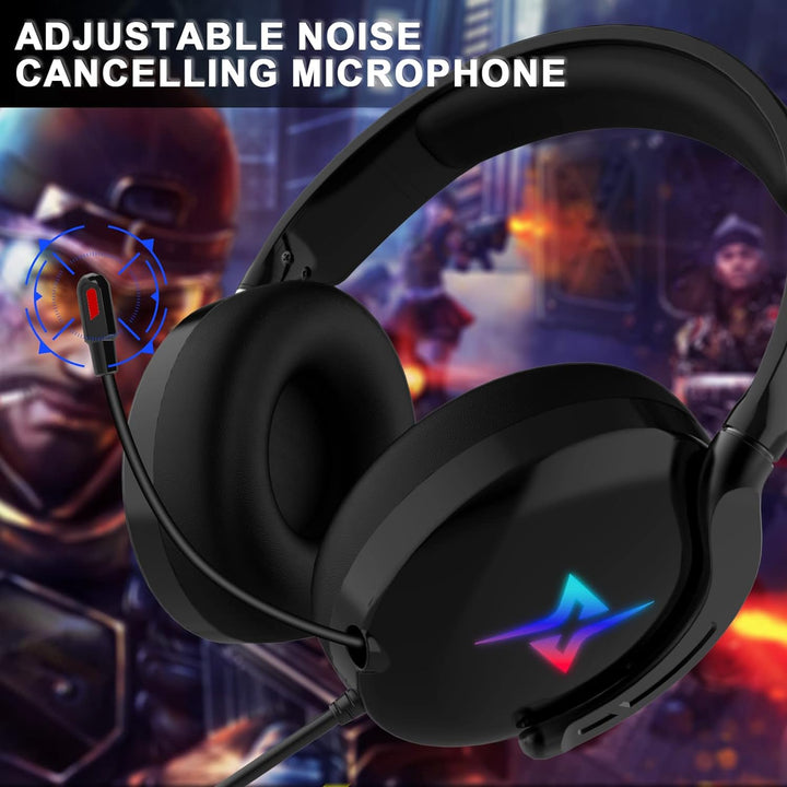 Y-YOPZI Gaming Headset für PS4 PS5 PC with 3D Surround Sound Headset mit Mikrofon Kopfhörer Noise Ca
