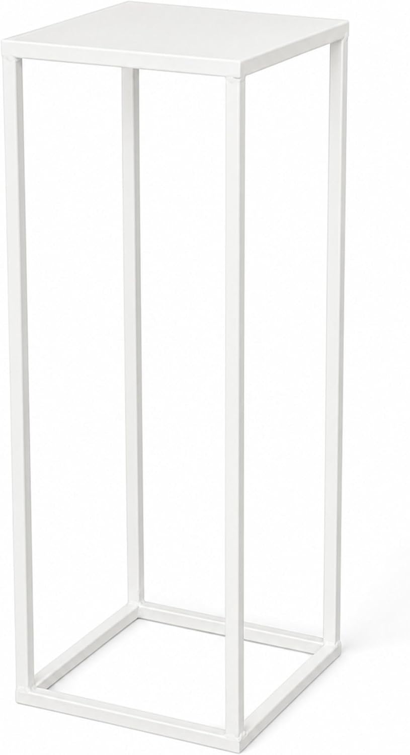 DanDiBo Blumenhocker Metall Weiss Eckig 50 - 70 cm Blumenständer Beistelltisch 96482 Blumensäule Mod