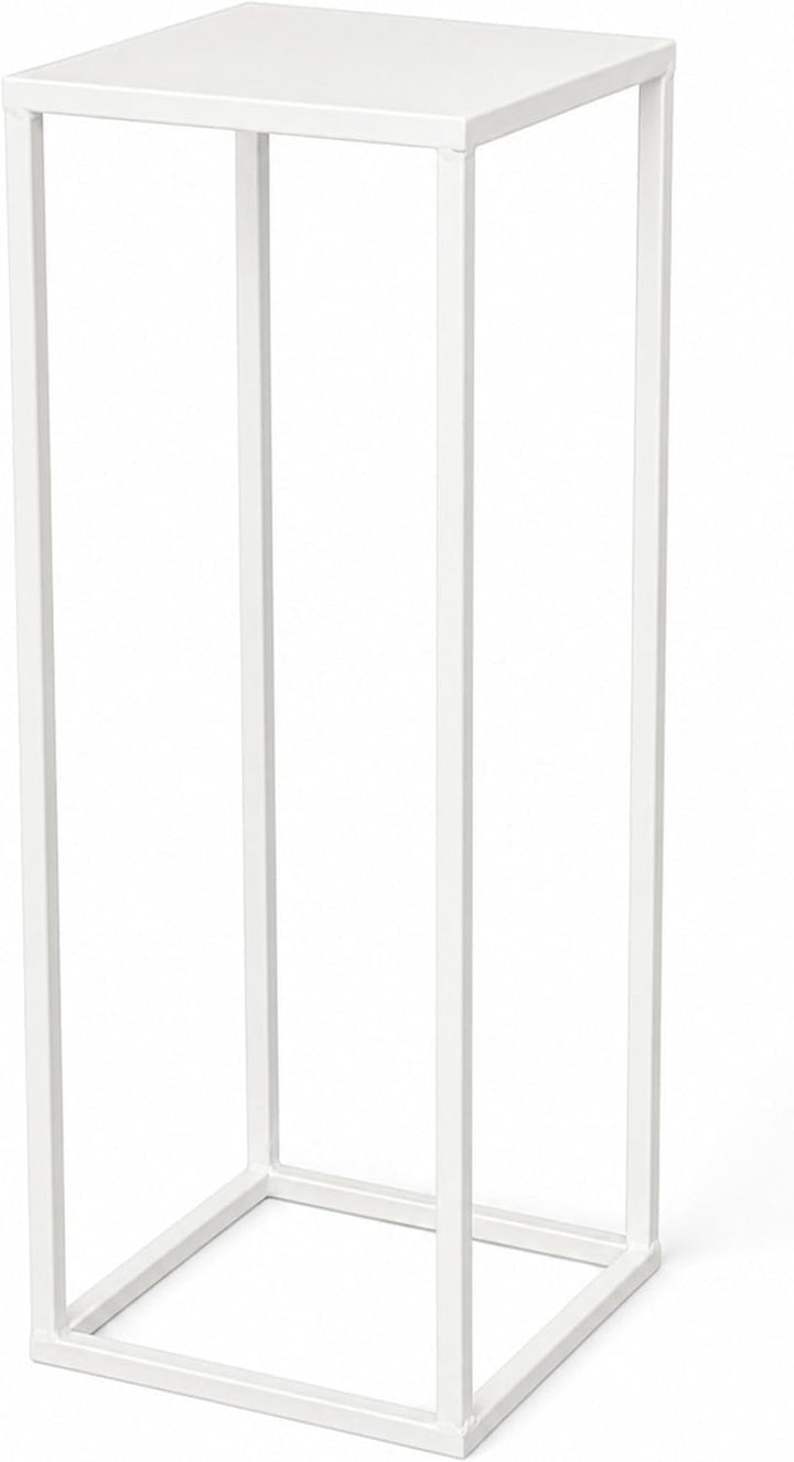 DanDiBo Blumenhocker Metall Weiss Eckig 50 - 70 cm Blumenständer Beistelltisch 96482 Blumensäule Mod
