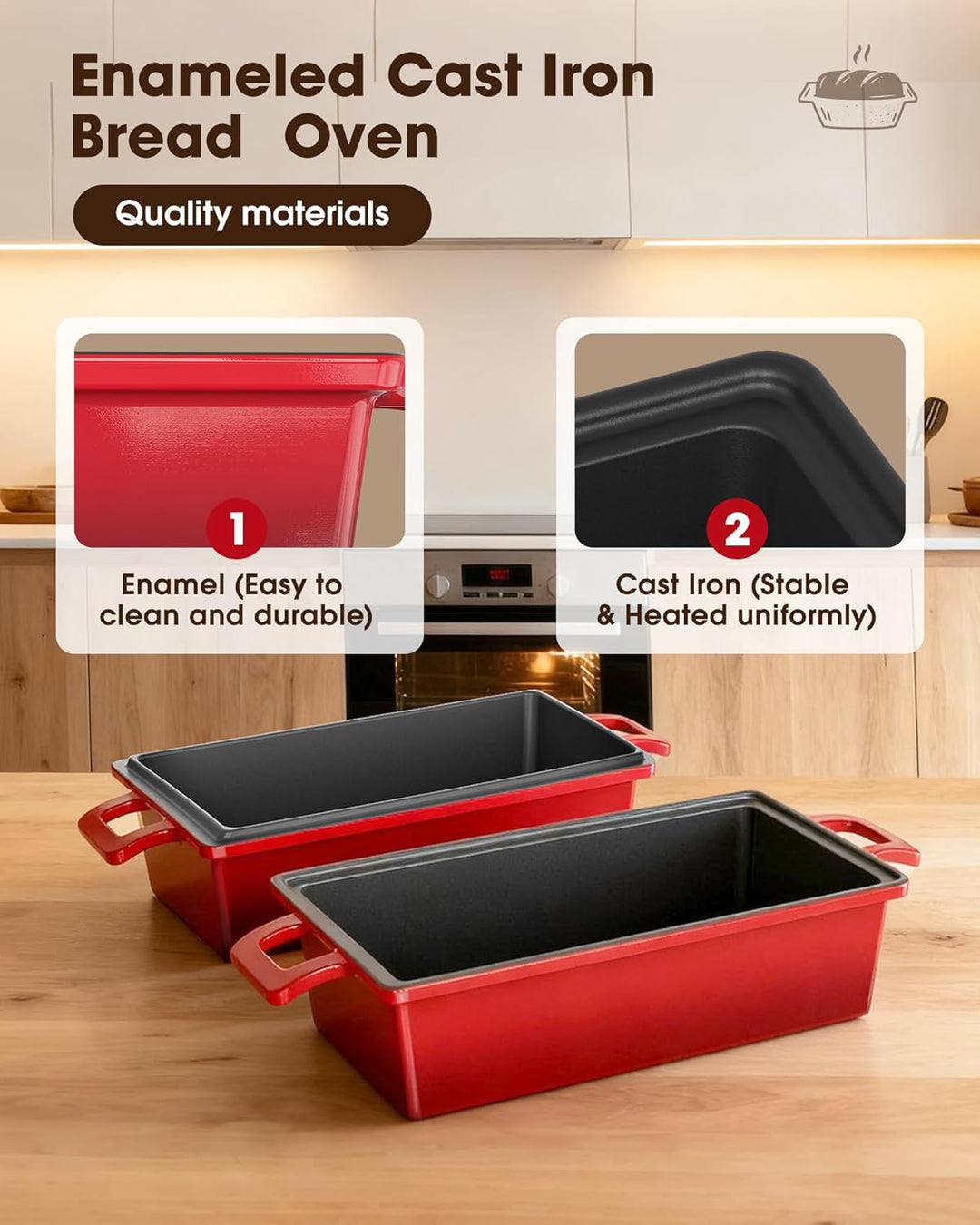 Gusseisen Topf, 2 IN 1 Brotbacktopf Mit Deckel, Gusseisen Topf Brot Backen, Es Kann Zum Backen Von B