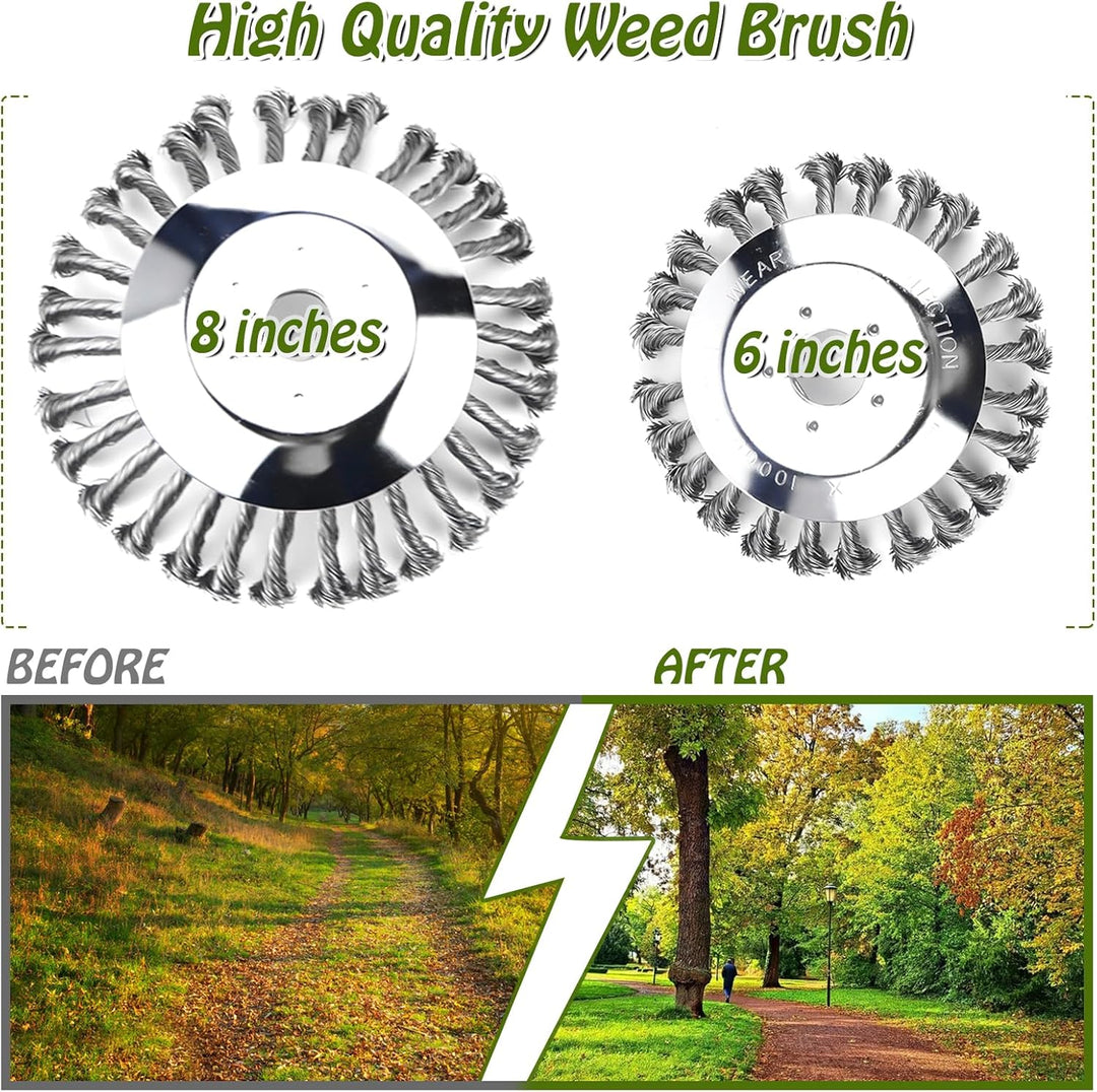 Unkrautbürste für Freischneider mit 25,4mm Bohrung (8"und 6") Wildkrautbürste für Motorsense Rasentr