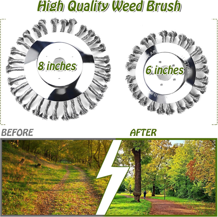 Unkrautbürste für Freischneider mit 25,4mm Bohrung (8"und 6") Wildkrautbürste für Motorsense Rasentr
