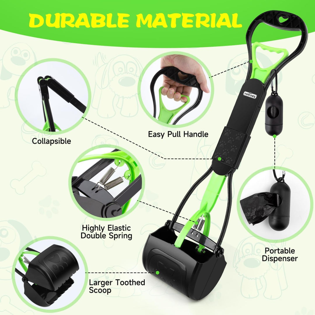 Nobleza Raccoglitrice per cani 60 cm Raccogli Cacche per Cane Portatile Pieghevole Dog Poop Scooper