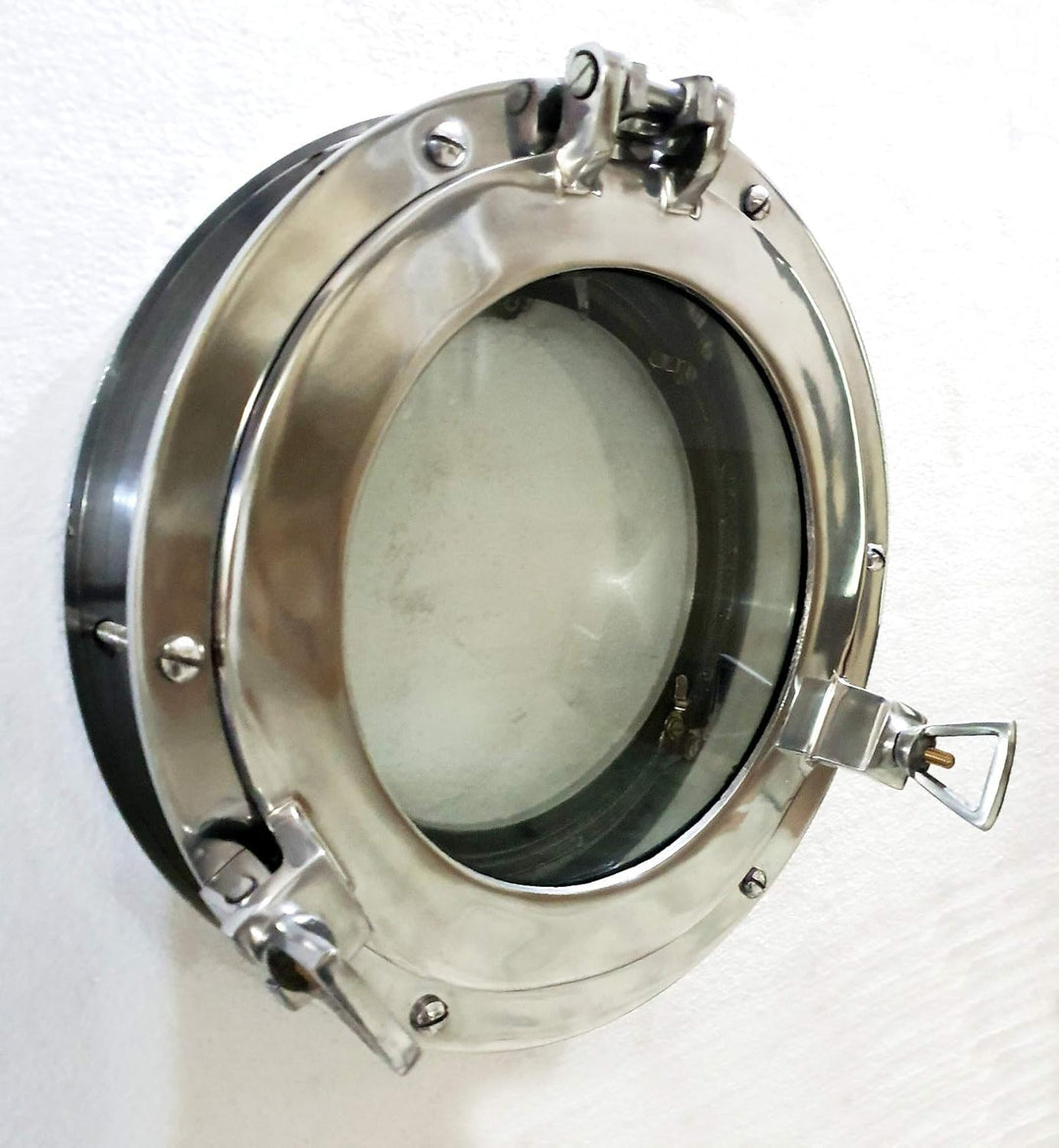 Marine Nautical Store Bullauge aus Glas, 30,5 cm, glänzend, silberfarben