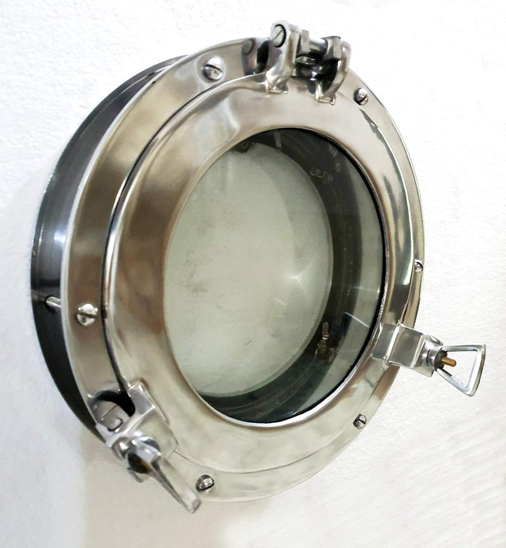 Marine Nautical Store Bullauge aus Glas, 30,5 cm, glänzend, silberfarben