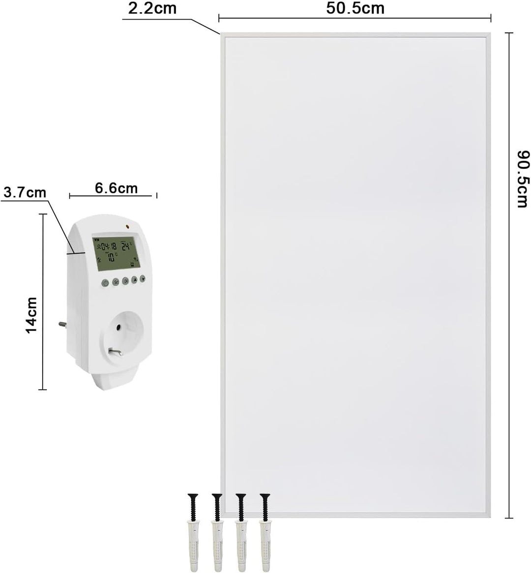 Hocosyme Infrarotheizung Glas 360W, Infrarot Glasheizung 60x70 CM,Elektroheizung mit Überhitzungssch
