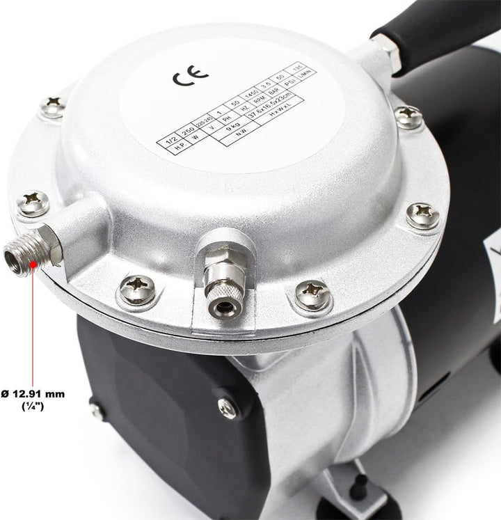 Wiltec Unterdruck Membranpumpe 128-135 l/min AS29 ölfrei Klimaanlage