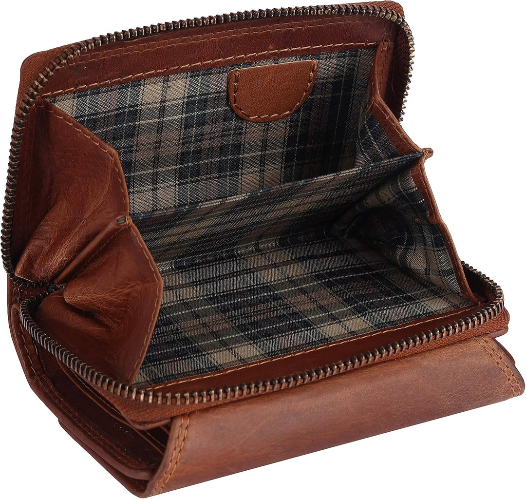 Chunkyrayan Echtleder Damen Geldbörse Hochwertig Vintage RFID Schutz inklusive Leder Schlüsselanhäng