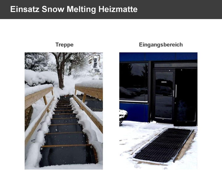Freiflächenheizung Heizmatte 27x95cm + Stromkabel 1,8m Fussmatte draussen 27x95cm Anschlusskabel 1,8