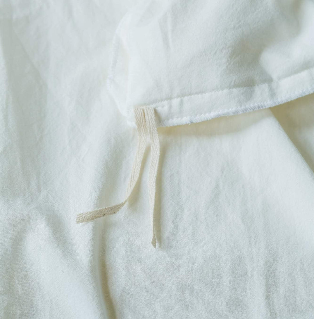 Lanqinglv Bettwäsche 155x220cm Weiss Weiss mit Rüschen,aus 100% Weiche Microfaser - Unifarben Bettbe