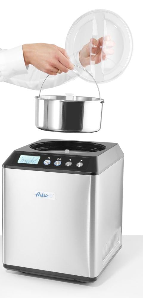 HENDI Eiscreme-Maschine, Eismaschine, Speiseeisbereiter, Eisbehälter 2L, Temperaturbereich: -10°C bi