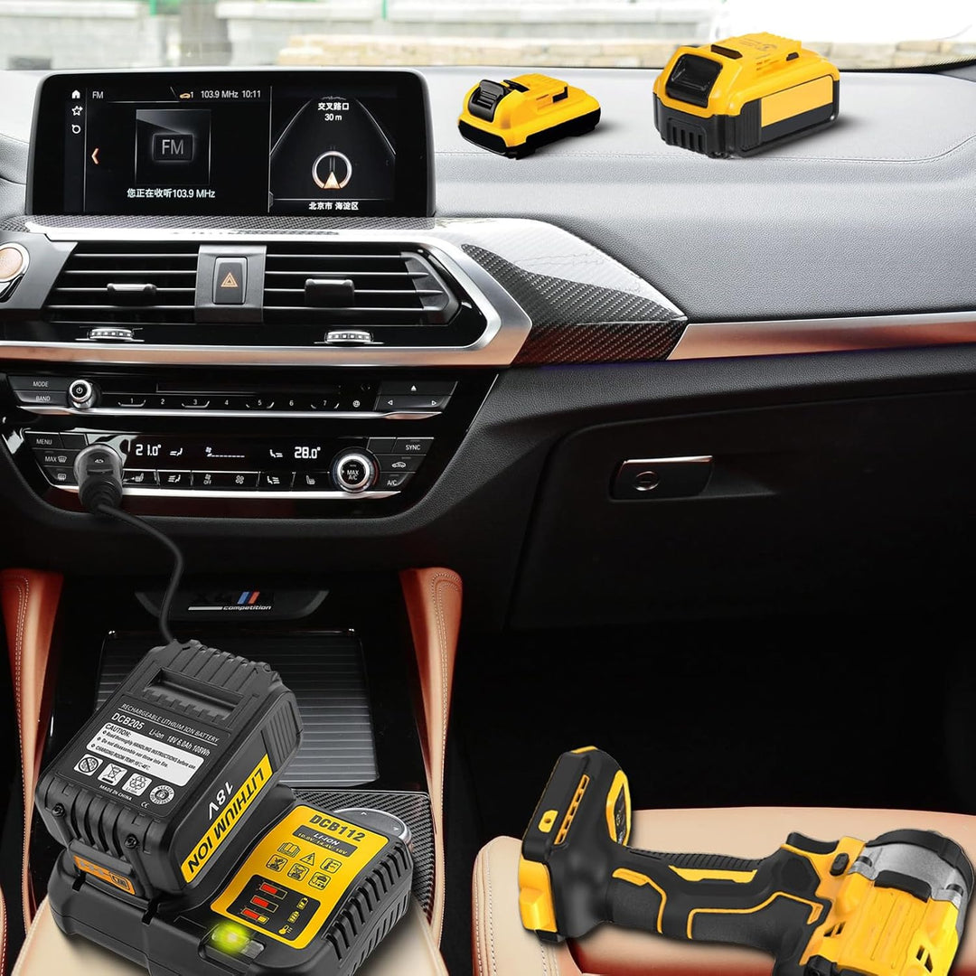 Auto Ladegerät DCB112 für Dewalt Akku, Ersatz für Dewalt 12V 20V und 60V Max Lithium-Ionen-Akku Lade