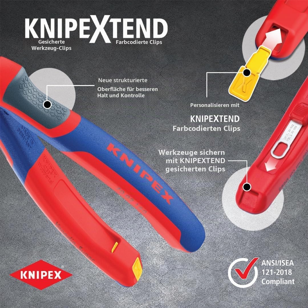 Knipex Verdrahtungszange schwarz atramentiert, mit Mehrkomponenten-Hüllen 160 mm 13 02 160, zange