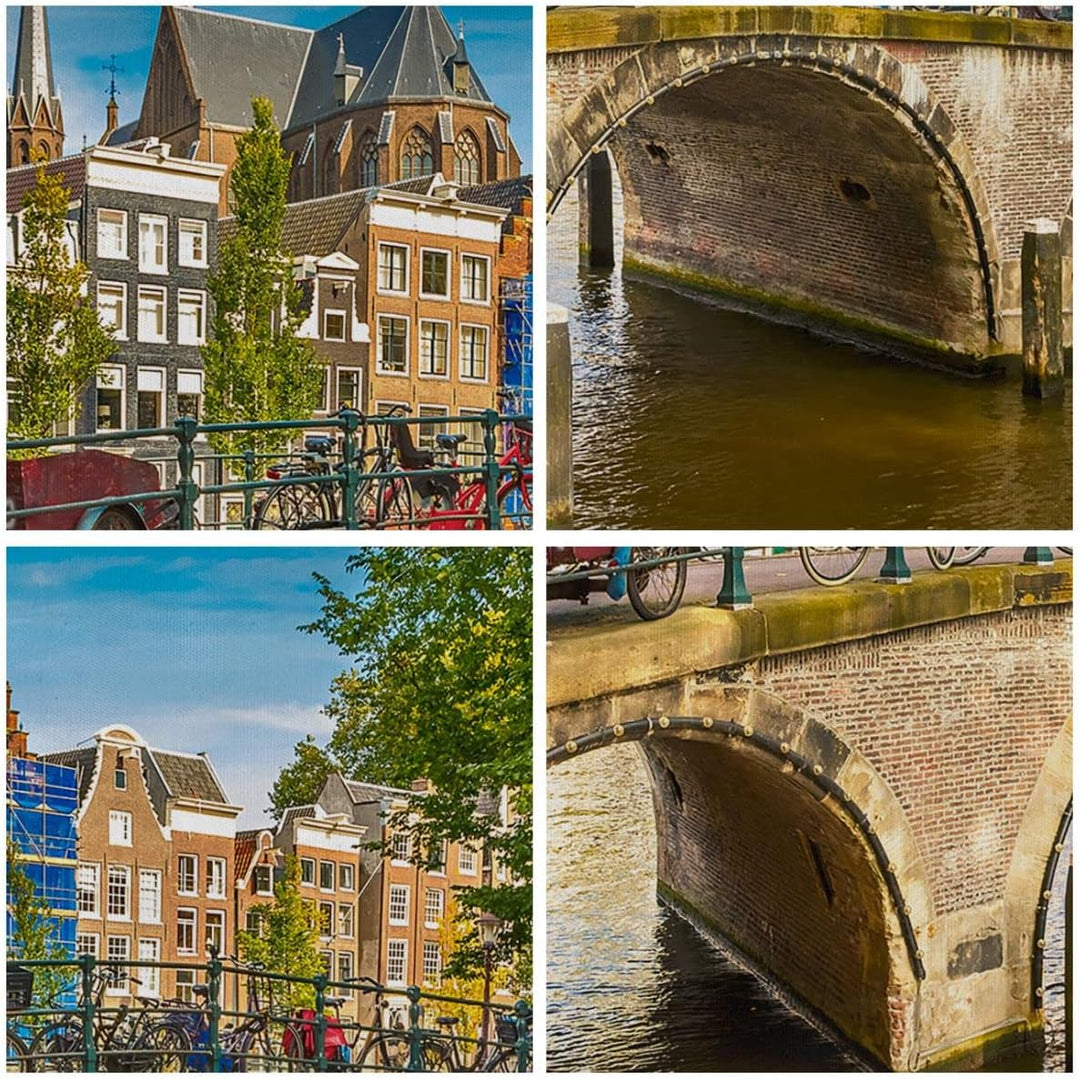 Bilder auf Leinwand amsterdam Bögen Architektur Gebäude Leinwandbild 70x50cm Wandbilder Dekoration W