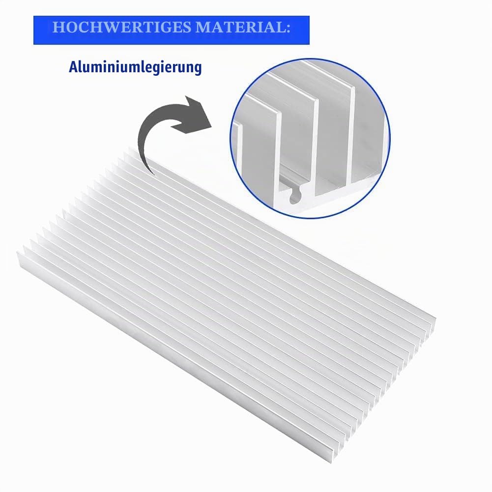 Kühlkörper, Kühlkörper 20mm Aluminium Wärmeableiter 300 * 140 * 20MM 19 Flossen Transistoren Halblei