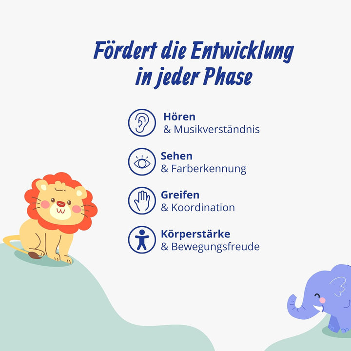 Relaxdays Spielbogen, mit Spielzeug, Rollen, Musik & Licht, HBT: 41 x 58 x 75 cm, Baby Gym, Krabbeld