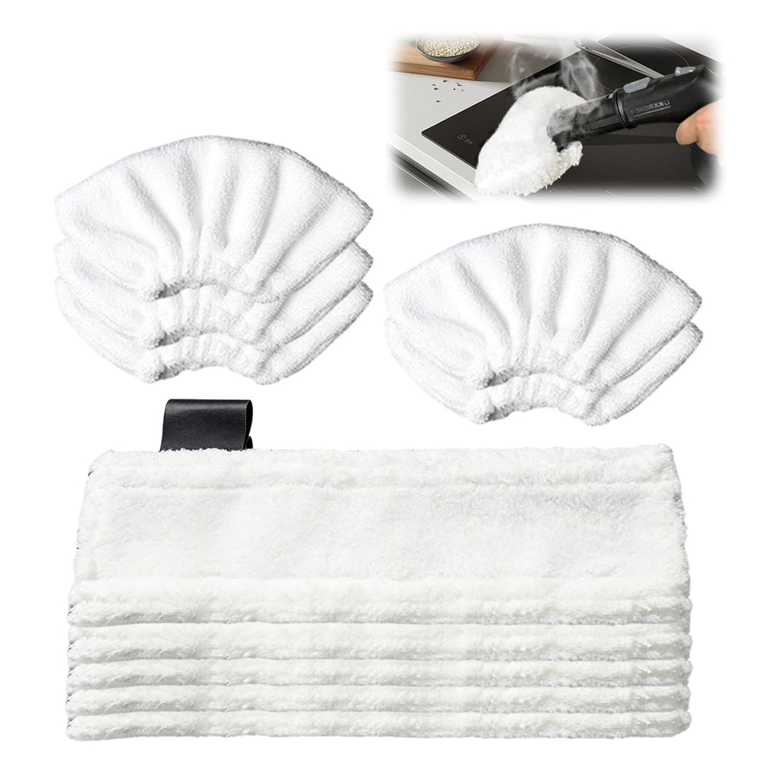 10 Stück Mikrofaser Ersatzpads Set für Kärcher Dampfreiniger, Ersatz Bodentücher Kompatibel mit Easy