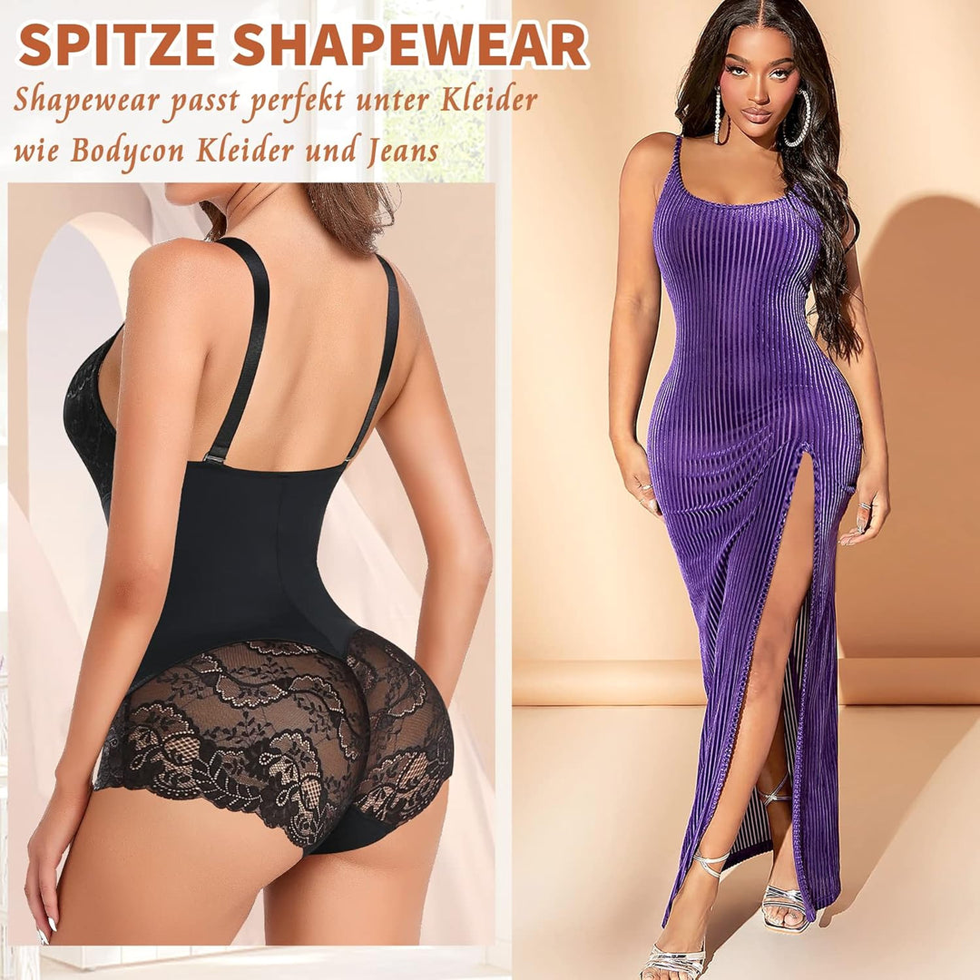 YARRCO Shapewear Damen Bauchweg Body Shaper Miederslip Shaping Bodysuits Leicht Figurformende Unterw