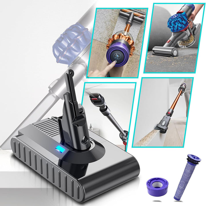 BATTOOL Upgraded V8 Akku 8000mAh Ersatzakku für Dyson V8 Kabelloser Staubsauger Kompatibel mit Dyson