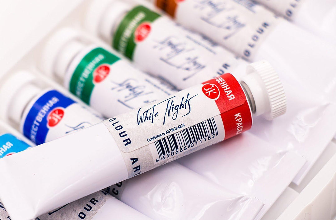 Honsell 11228 - White Nights Künstler Aquarellfarben im Set mit 24 Farben à 10 ml in Tuben, 24 Farbe