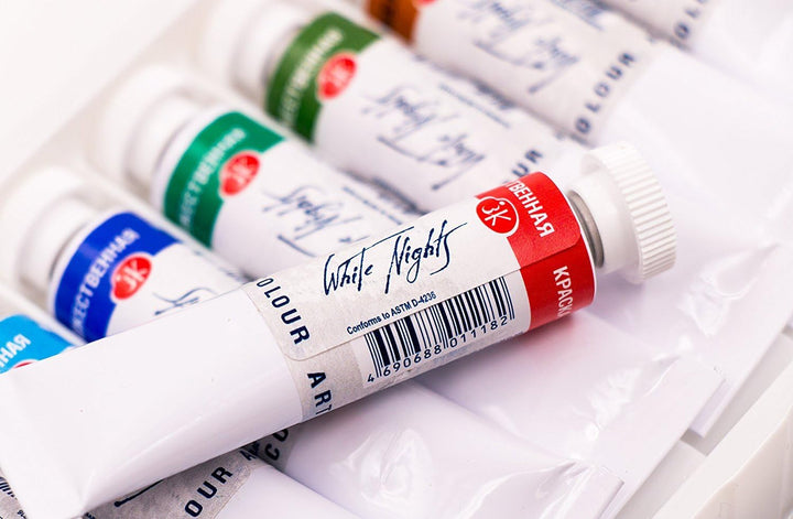 Honsell 11228 - White Nights Künstler Aquarellfarben im Set mit 24 Farben à 10 ml in Tuben, 24 Farbe
