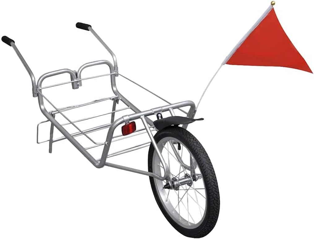 Fahrradanhänger mit Tasche 40 kg Tragkraft Einrad Lastenanhänger für Fahrradtransport Rot 1, Rot 1
