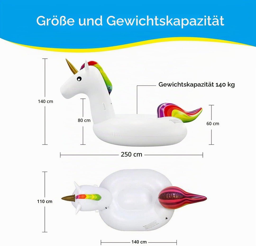 Dracarys Riesiges Aufblasbares Einhorn - Schwimmendes Schwimmbecken - Wasseraufblasbares Spielzeug -
