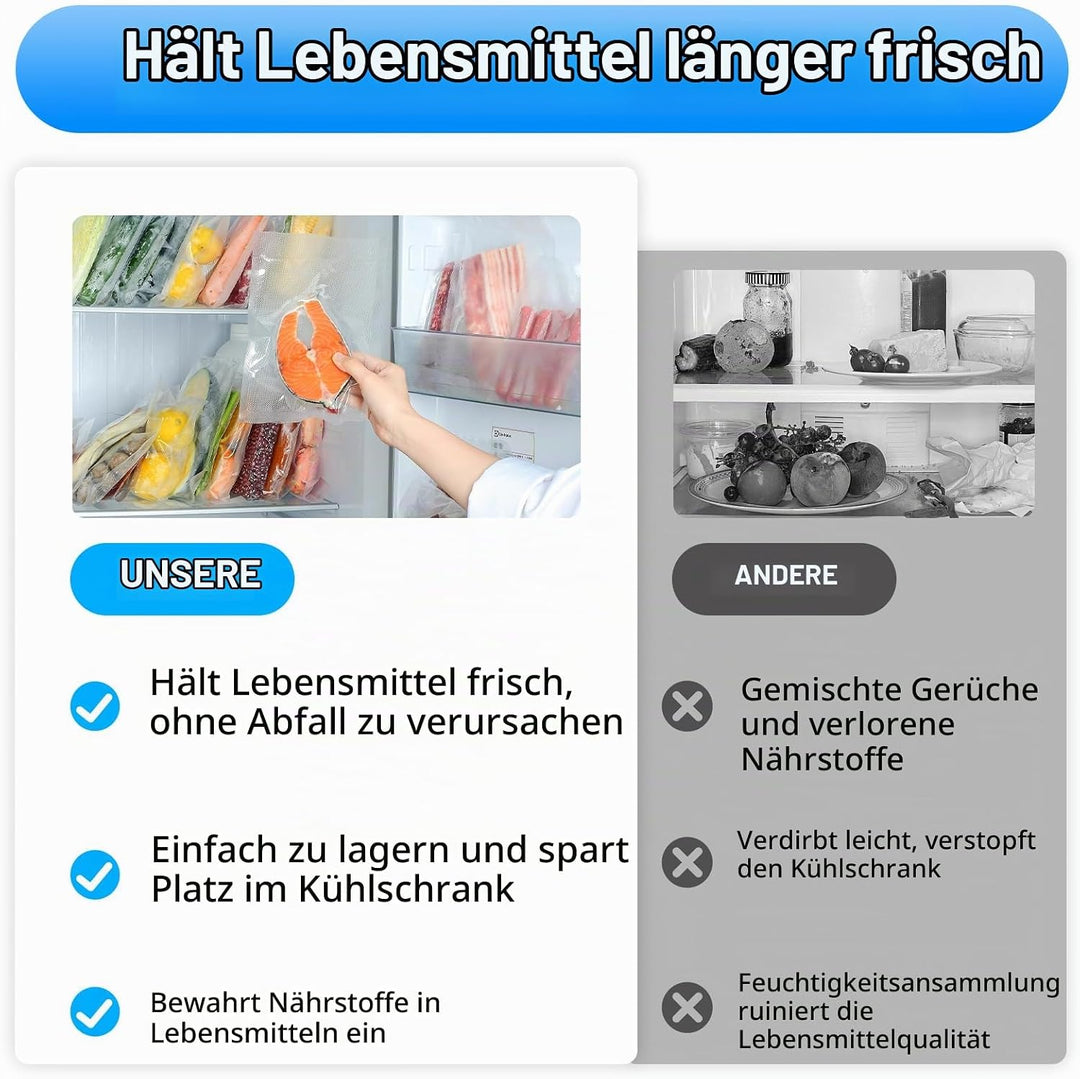 Vakuumierer, Vakuumiergerät Mit 30 Beuteln Hand Vakuumierer Wiederaufladbar Vakuumierstab USB Ladeka