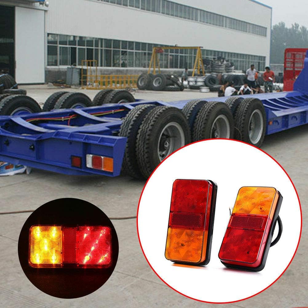 SUPAREE LKW-Rücklicht 12V 10LEDs Blinker-Bremsleuchte für Trailer Truck Camper UTV UTE Vans (2er Pac