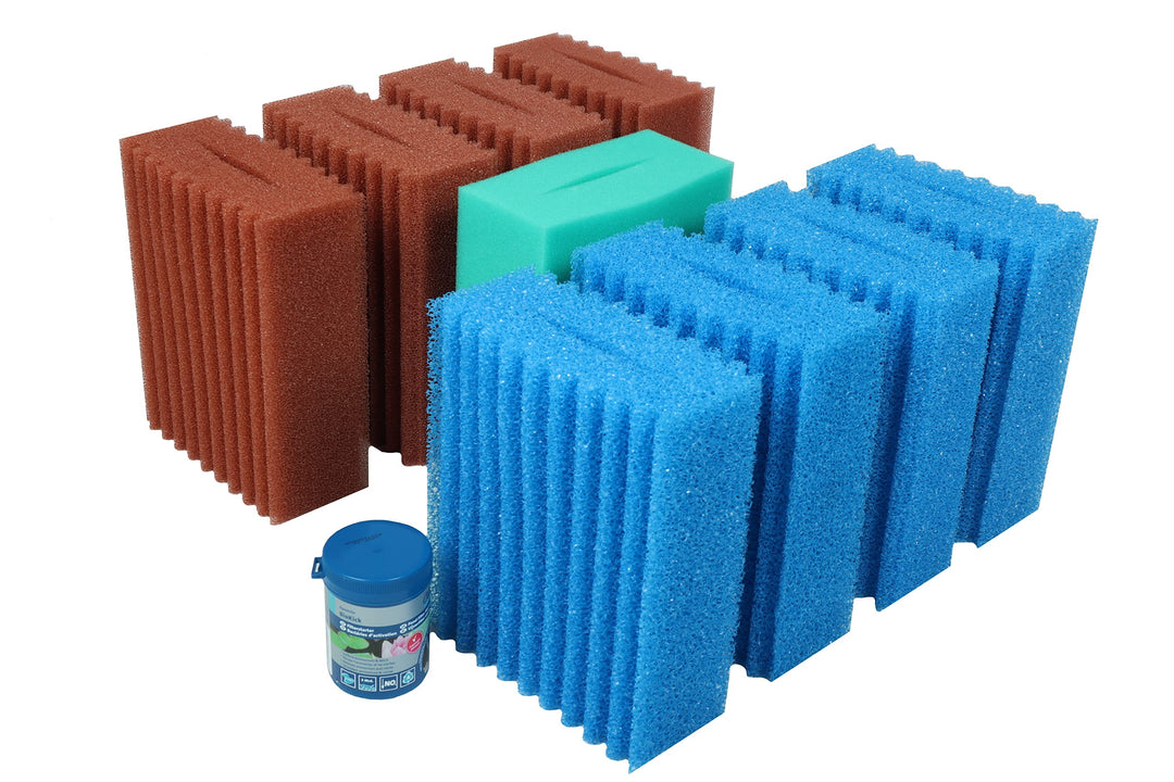 Wacredo Ersatzschwamm Set + Filterstarter für Oase Biotec 10.1 Teichfilter Filterschwämme Filter Fil