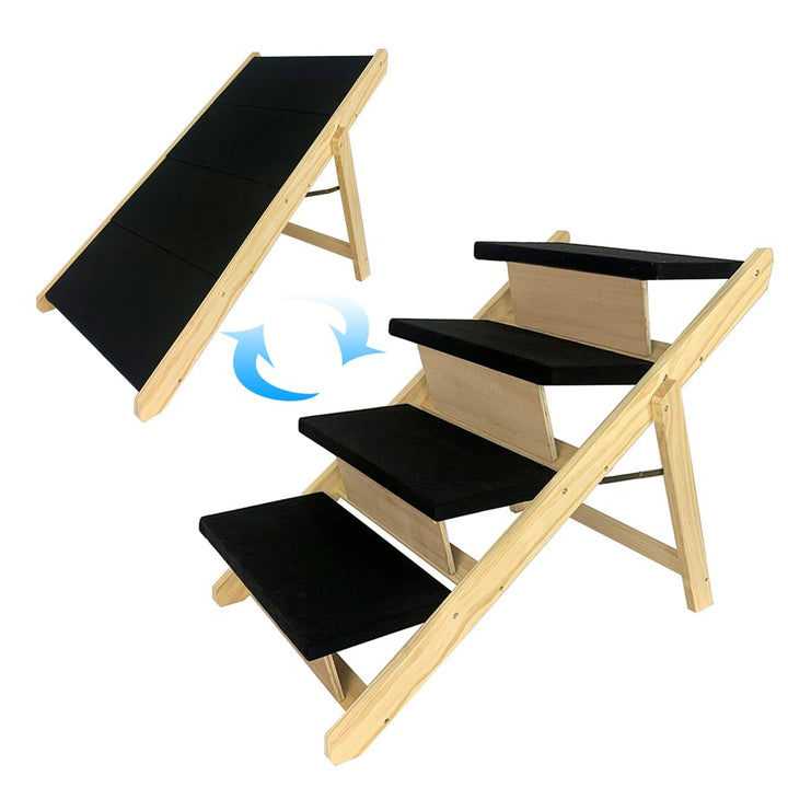 Hunderampe 2 in1 Haustiertreppe 100cm Faltbar Hundetreppe Rampe Hund Anti-rutsch Petwalk Hundeleiter